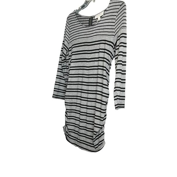 JESSICA SIMPSON MATERNITY DRRESS, WOMENS, SP, GREY WITH BLACK HORIZONTAL STRIPES - Picture 3 of 11